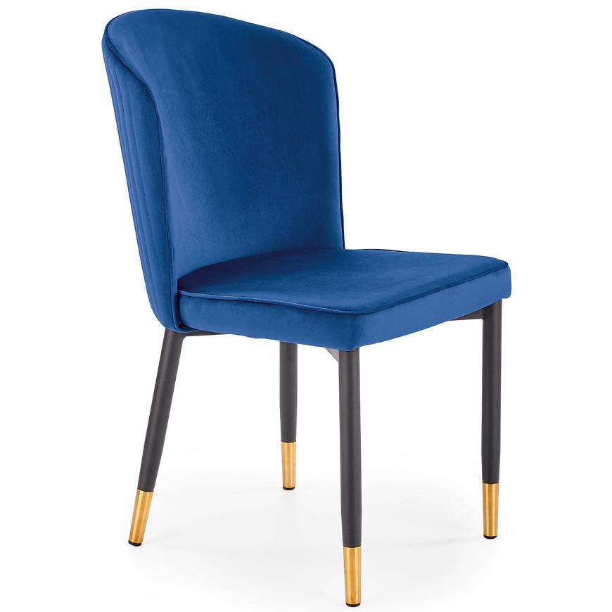 Židle K446 látka velvet/kov tmavě modrá Baumax