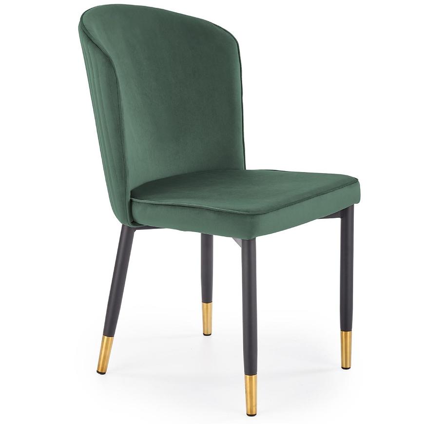 Židle K446 látka velvet/kov tmavě zelená Baumax