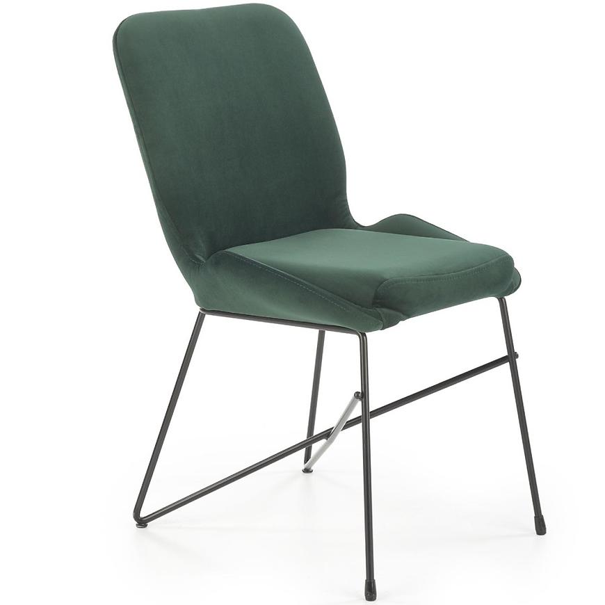 Židle K454 látka velvet/kov tmavě zelená Baumax