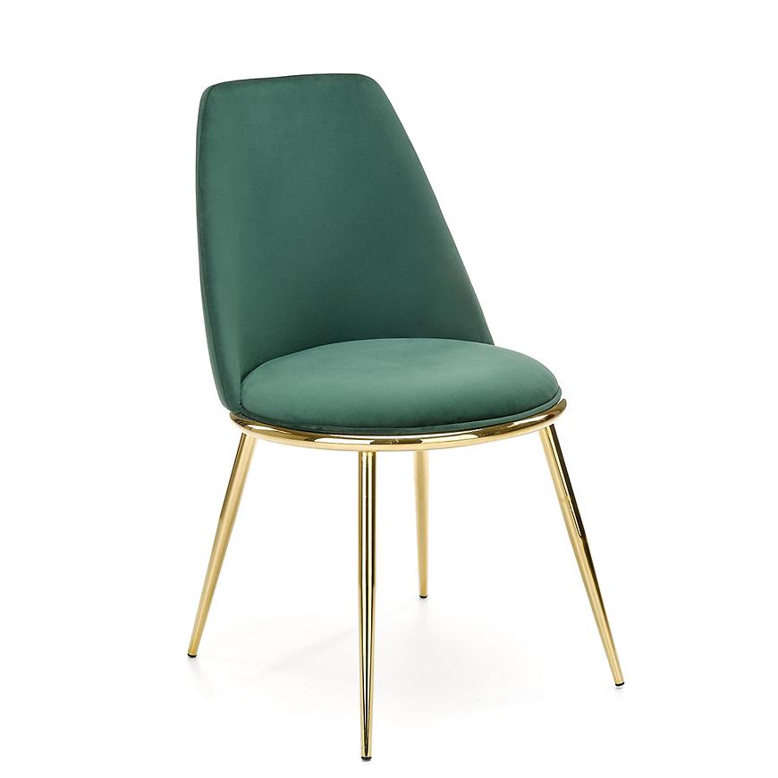 Židle K460 látka velvet/chrom tmavě zelená Baumax