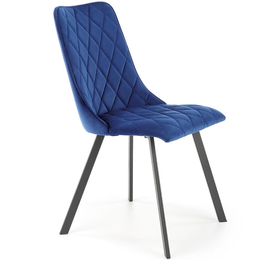 Židle K450 látka velvet/kov tmavě modrá Baumax