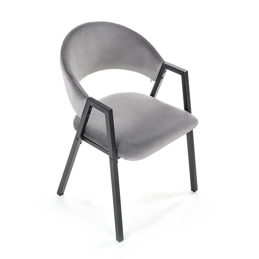 Židle K473 látka velvet/kov popelavě šedá Baumax