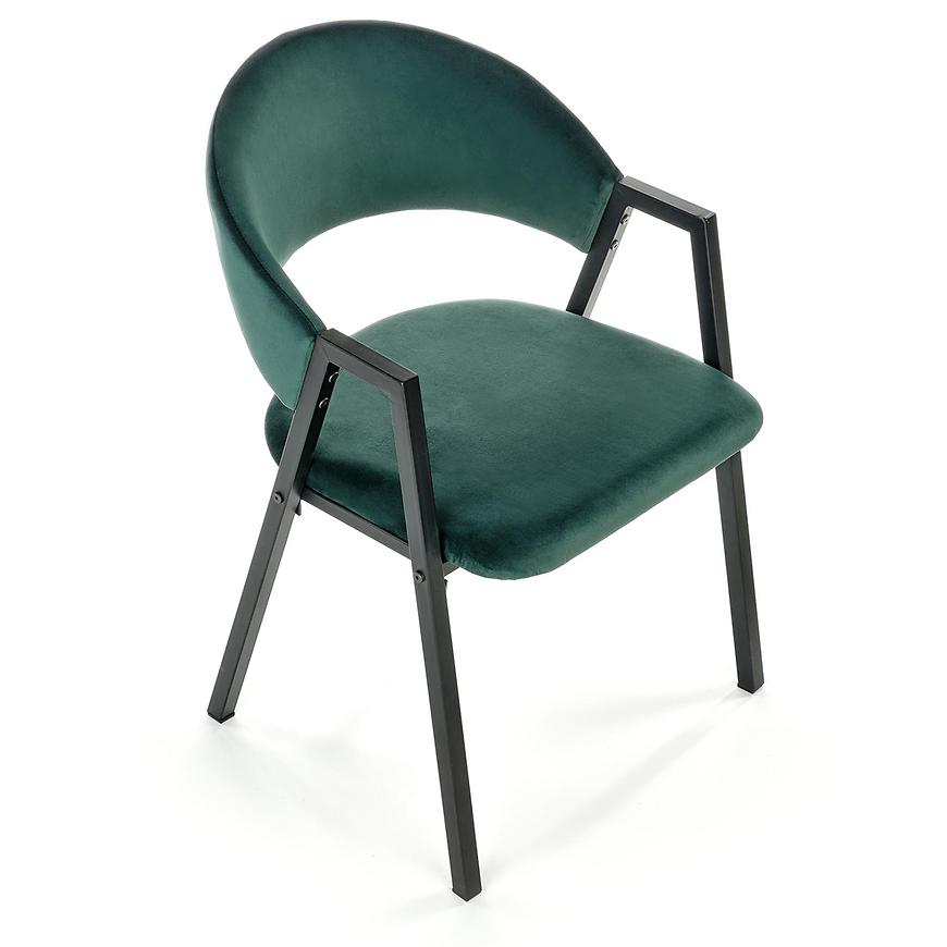 Židle K473 látka velvet/kov tmavě zelená Baumax