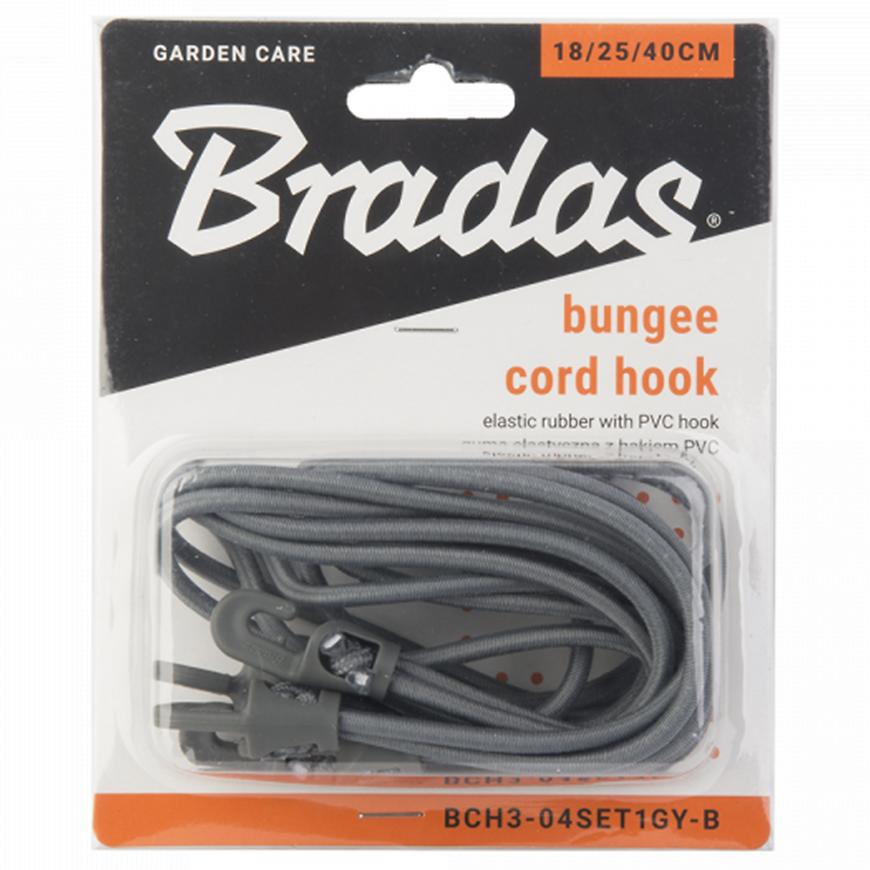 Sada upínacích gum s PVC háky Bungee Cord 2x18 cm / 2x25 cm / 2x40 cm Bradas