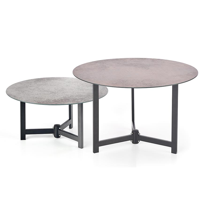 Konferenční stolek Twins popelavě šedá/hnědá Baumax