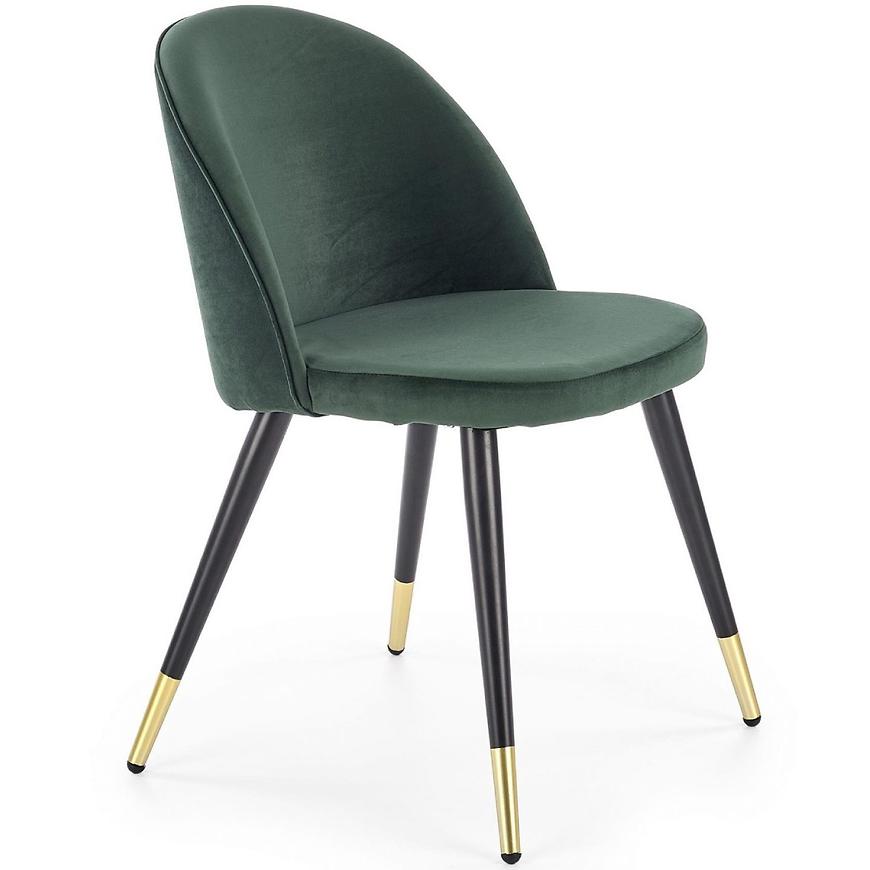 Židle K315 látka velvet/kov tmavě zelená Baumax