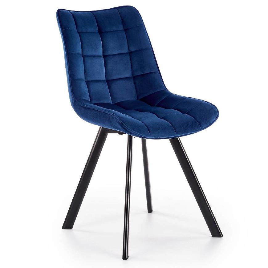 Židle W132 tmavě modrá nohy černé Baumax
