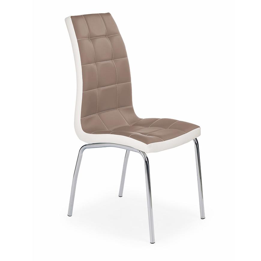 Židle K186 kov/eko kůže cappuccino-bílá 42x63x96 Baumax