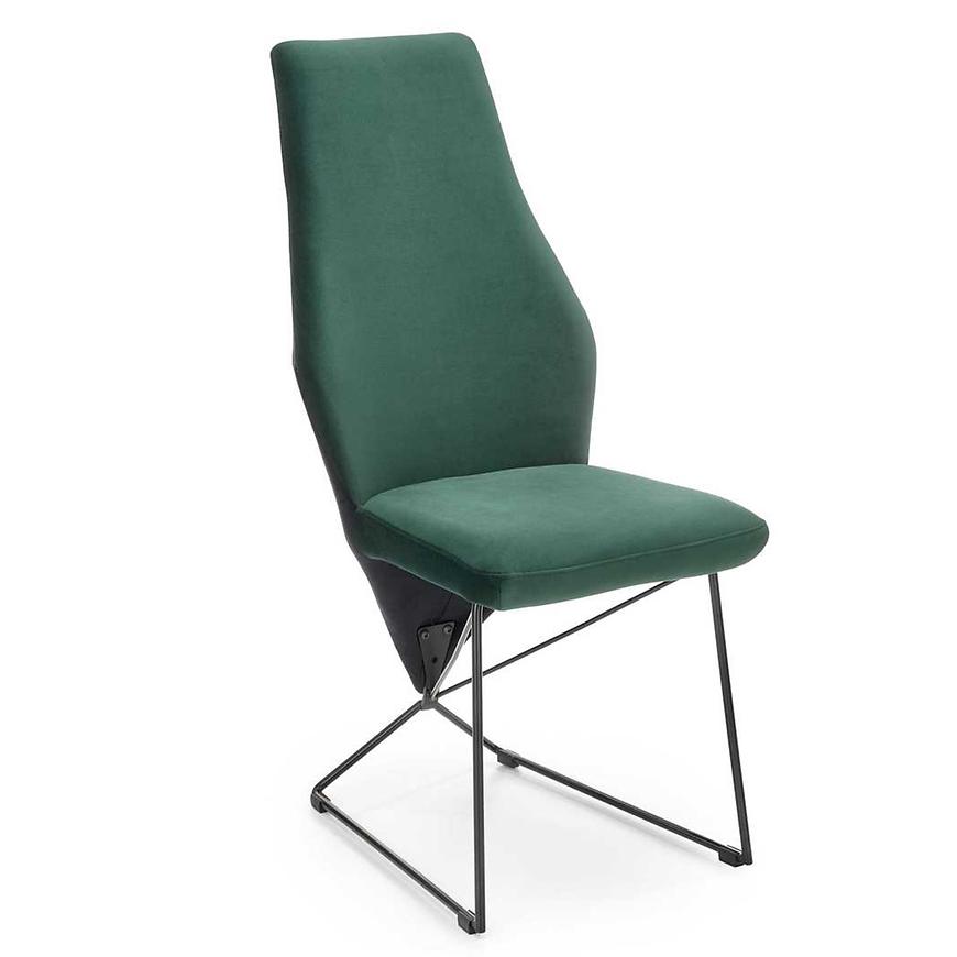 Židle K485 samet/kov tmavě zelená 44x63x96 Baumax
