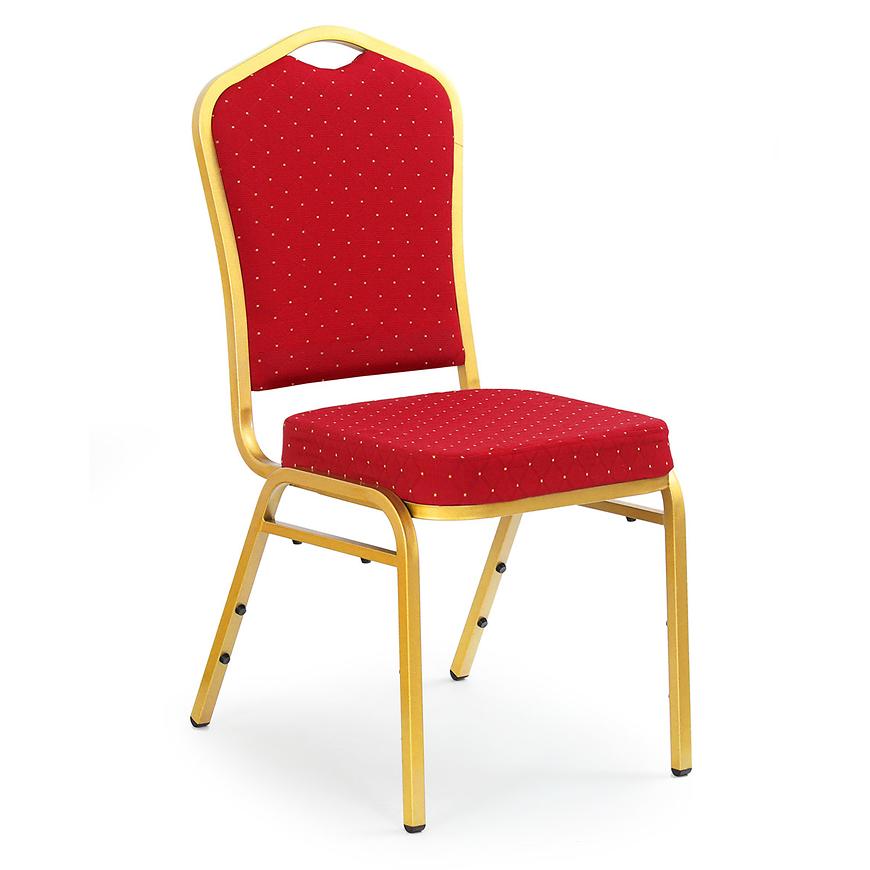 Židle K66 kov/látka zlatá/vínová 45x59x93 Baumax