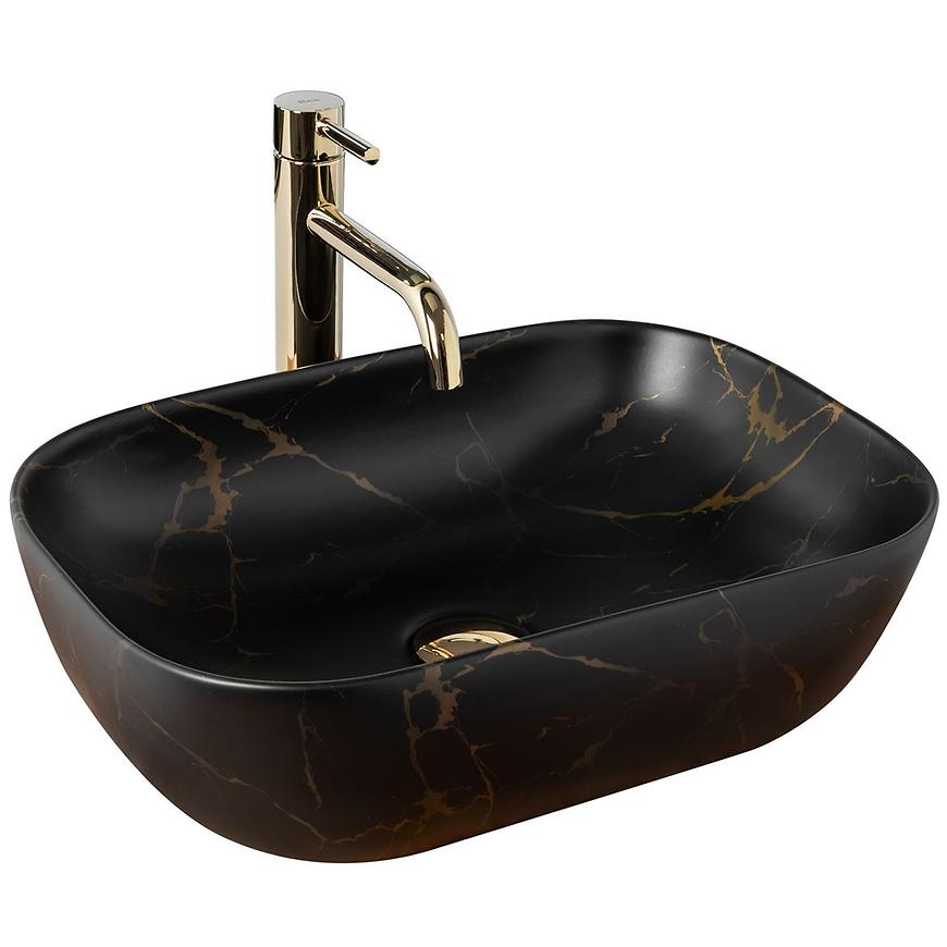 Umyvadlo na desku Belinda Black Marble Mat REA