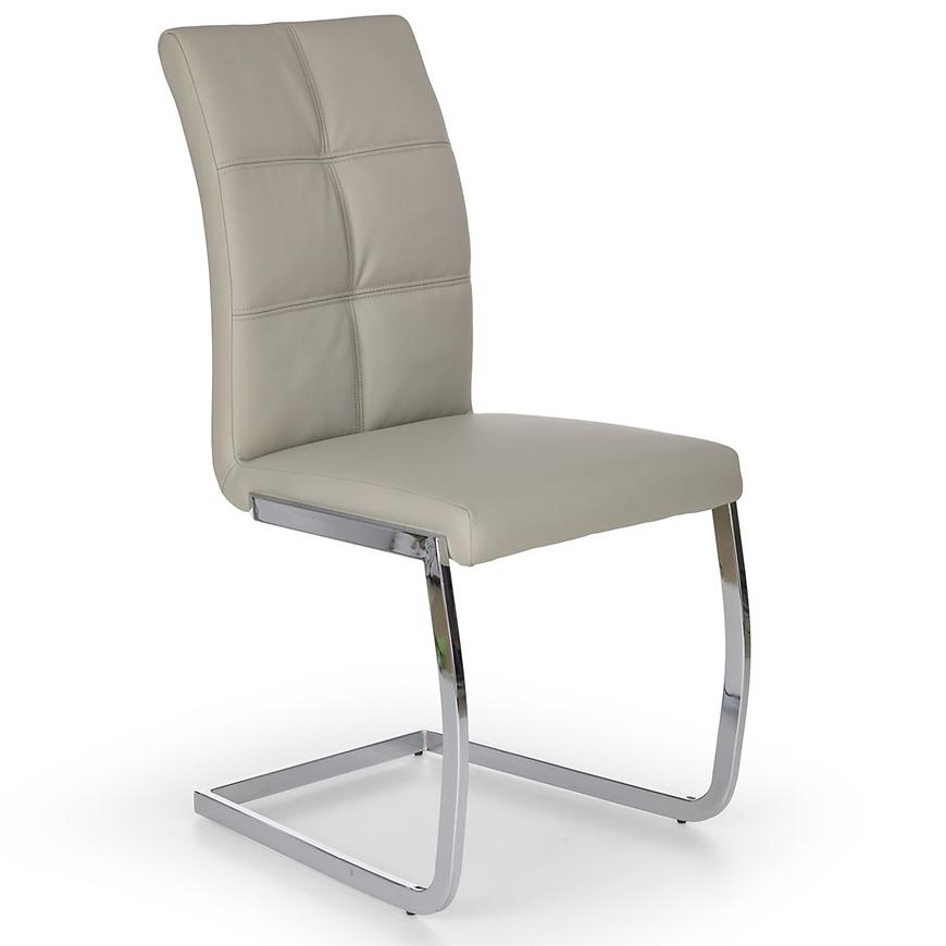 Židle K228 kov/eko kůže světle šedá 48x61x99 Baumax