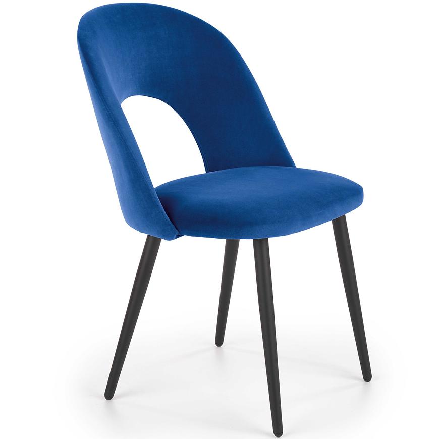 Židle K384 látka velvet/kov tmavě modráowy Baumax
