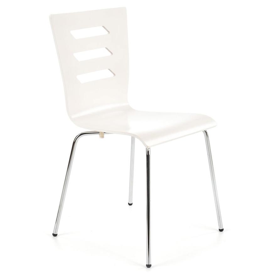 Židle K155 kov/dřevo bílá 46x47x85 Baumax
