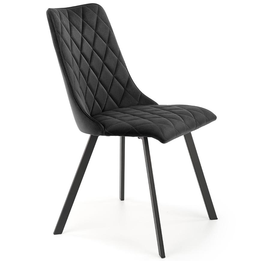 Židle K450 látka velvet/kov černá Baumax