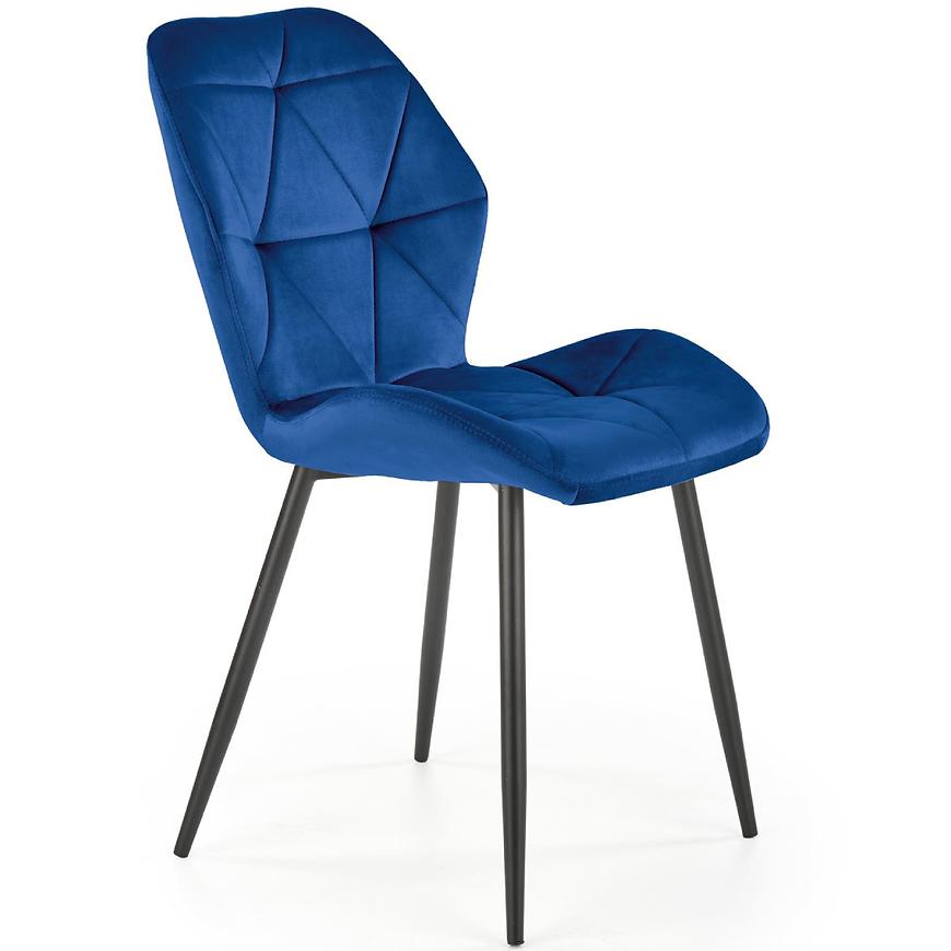 Židle K453 látka velvet/kov tmavě modrá Baumax