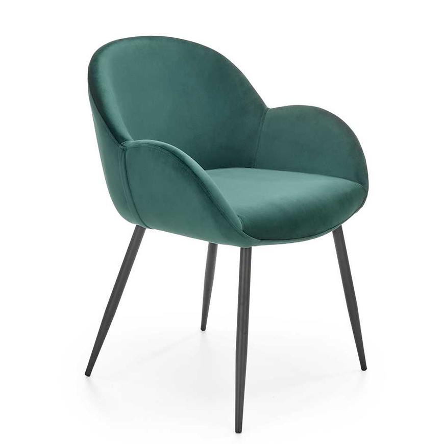 Židle K480 samet/kov tmavě zelená 59x59x79 Baumax