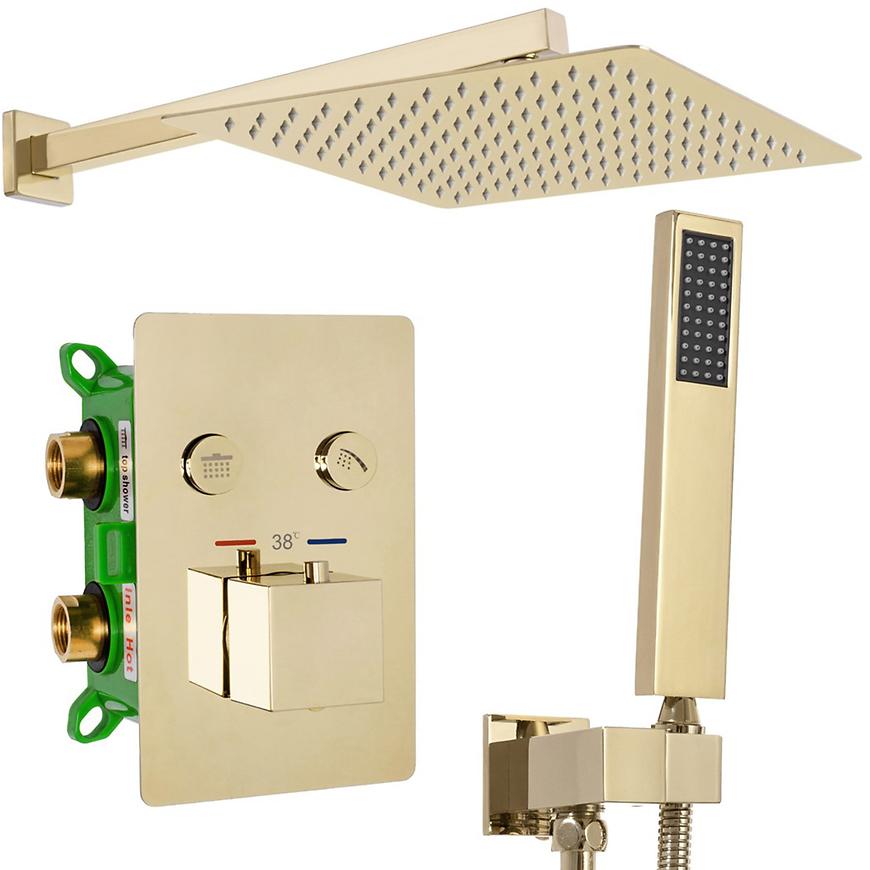 Podomítkový sprchový set s termostatem Fenix-Davis Rea P6324 zlatý REA