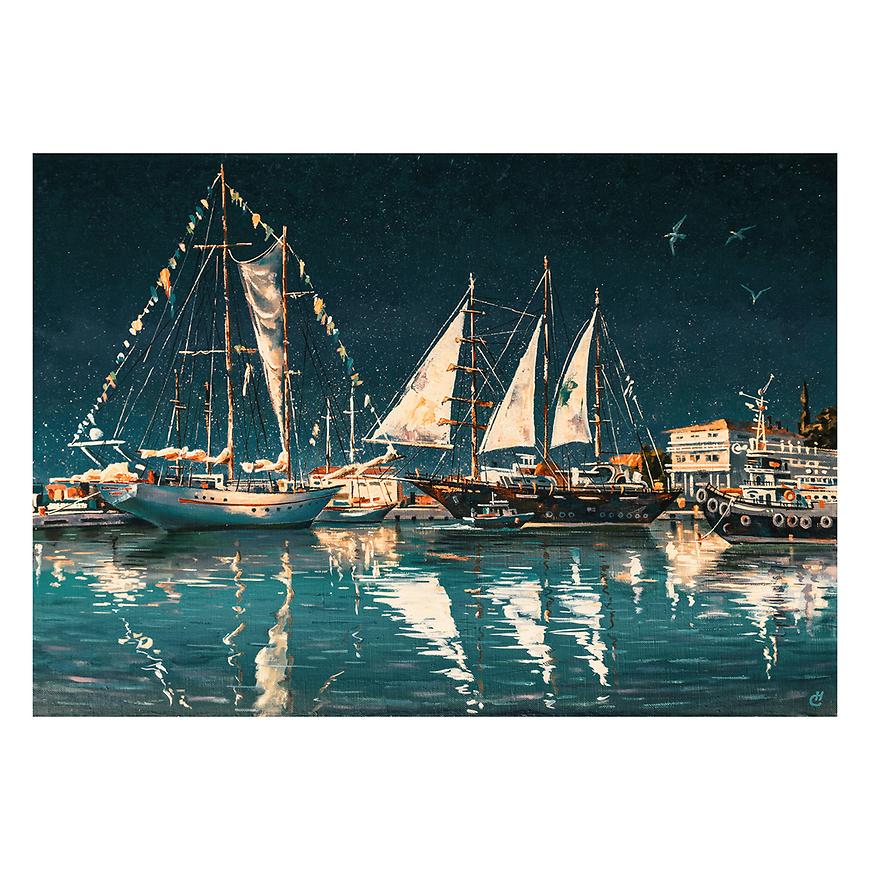 Obraz Canvas 60x80 ST658 Night Ships CA-13935 STYLER