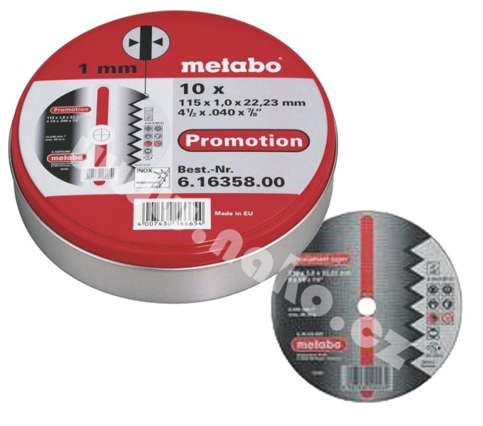 METABO sada kotoučů 115x1mm 10 dílů INOX 616358000