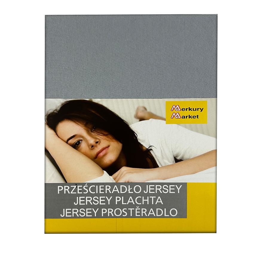 Jersey prostěradlo s napínací gumou 180x200 šedé b.60 Baumax