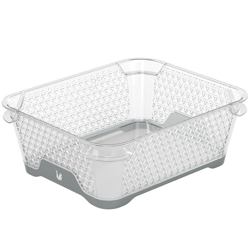 Košík s protiskluzovým dnem A6 šedý 20x16x7 Baumax