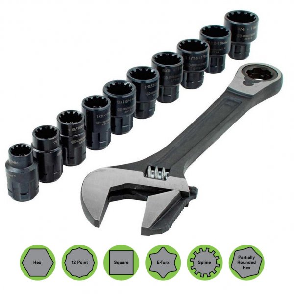MAKITA B-65458 stavitelný klíč s ráčnou + 10* hlavice 10-19mm