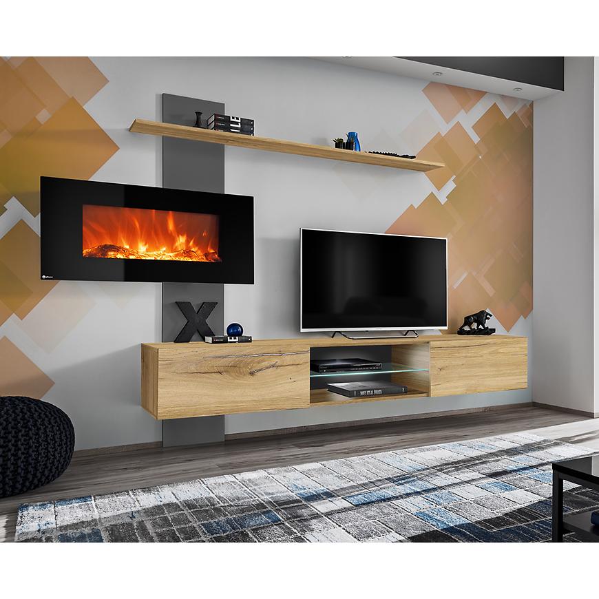 Obývací Stěna Flame E antracyt/dub flagstaff Baumax