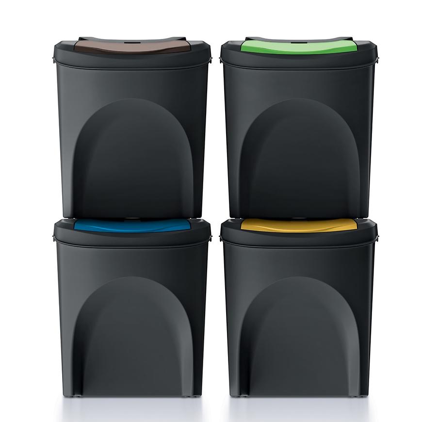 Sada 4 odpadkových košů Sortibox 4 x 25L IKWB25S4 Baumax