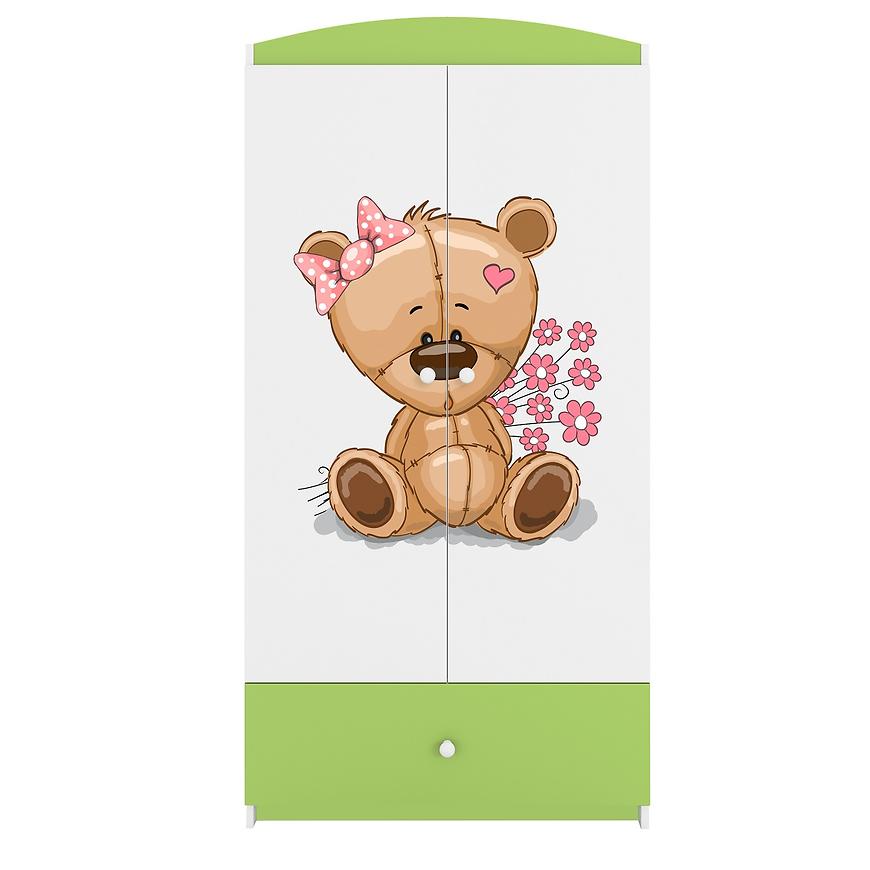 Skříň Babydreams zelená - Medvídek s kytičkami Baumax