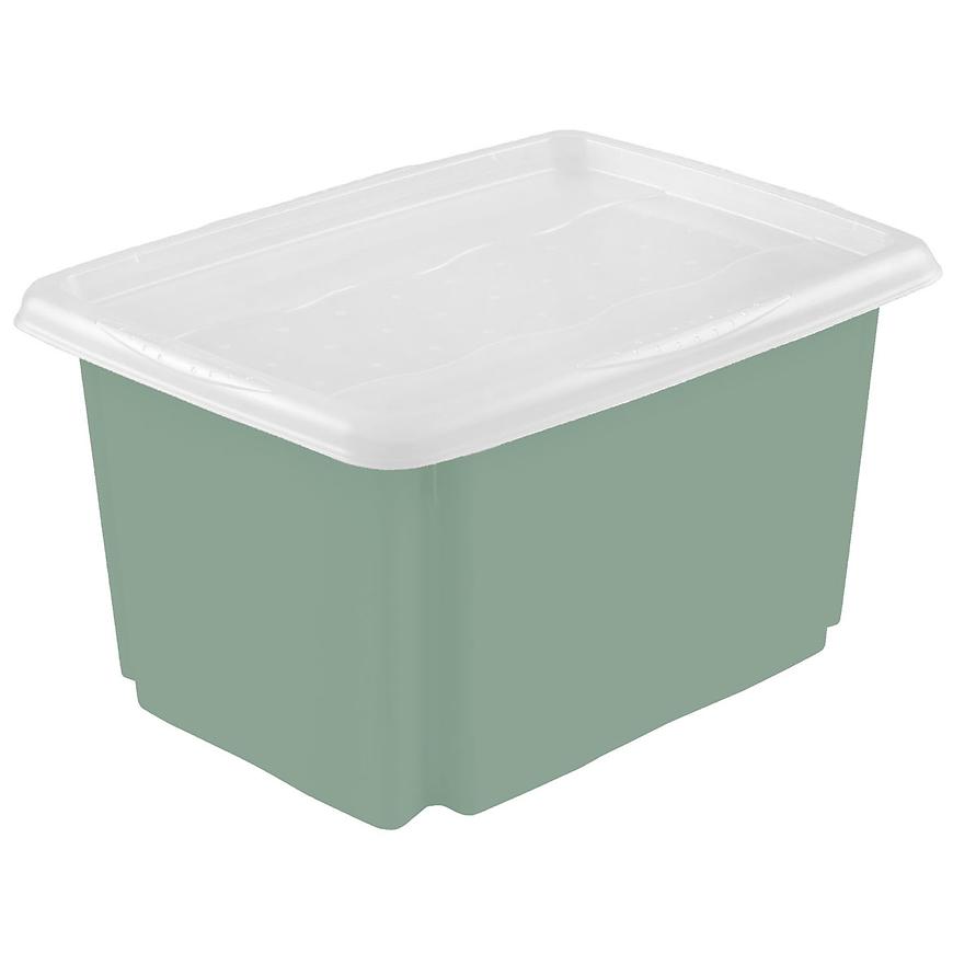 Úložný box s víkem zelený 45x35x27 30 l Baumax