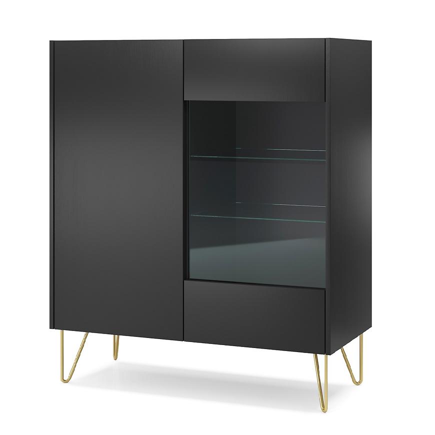 Vitrína Harmony WT97 černá grafit/marmur black Baumax