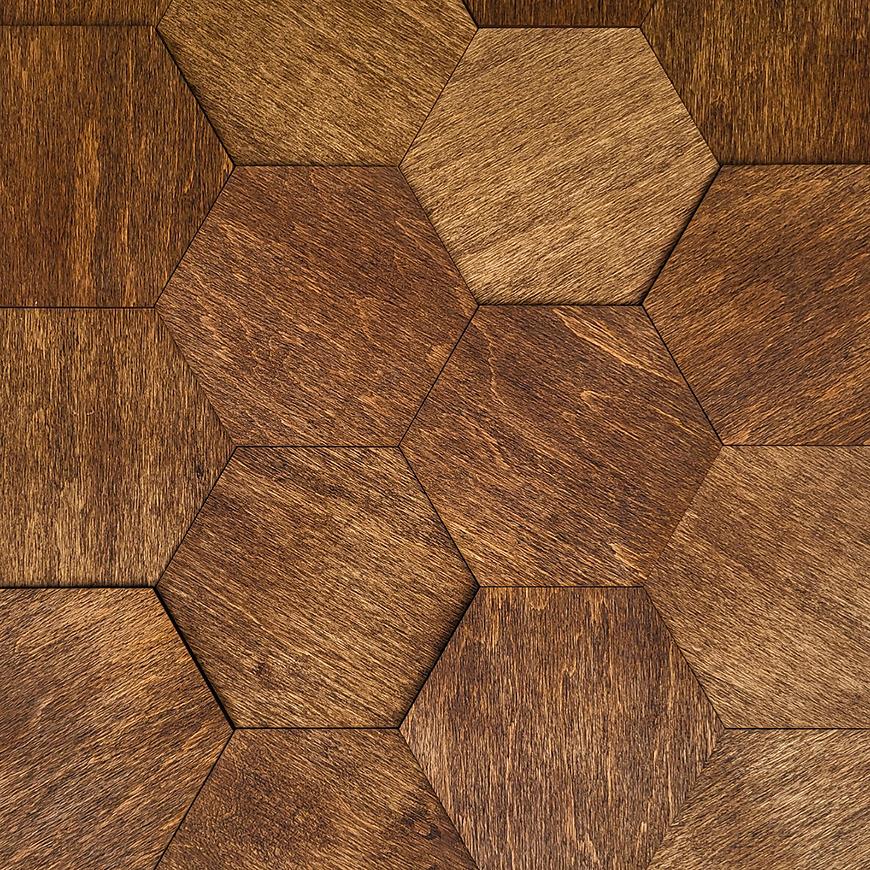 Dekorativní panel Hexagon dub tmavý Baumax