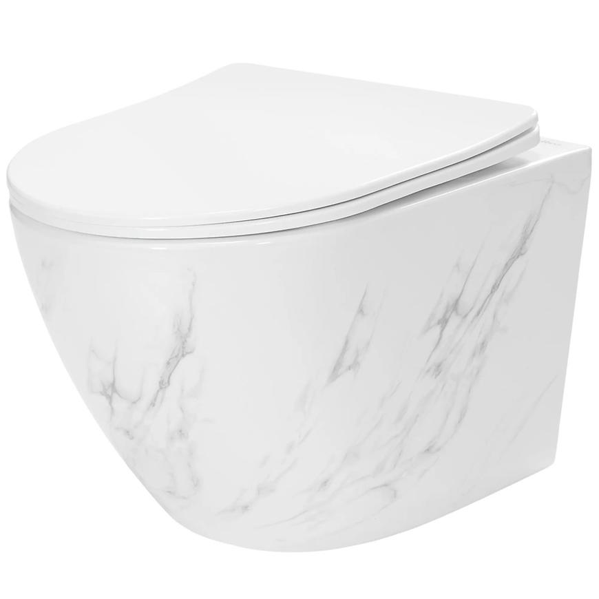 WC závěsné Carlos duroplast/Flat/Zm Nature Marble REA