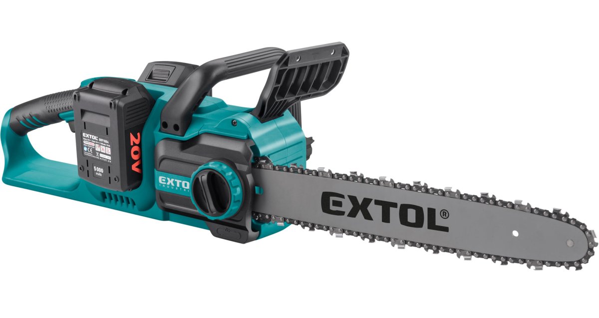 EXTOL INDUSTRIAL 8791920 aku řetězová pila BRUSHLESS 2x 20V LiIon 2x 4Ah SHARE20V 40cm