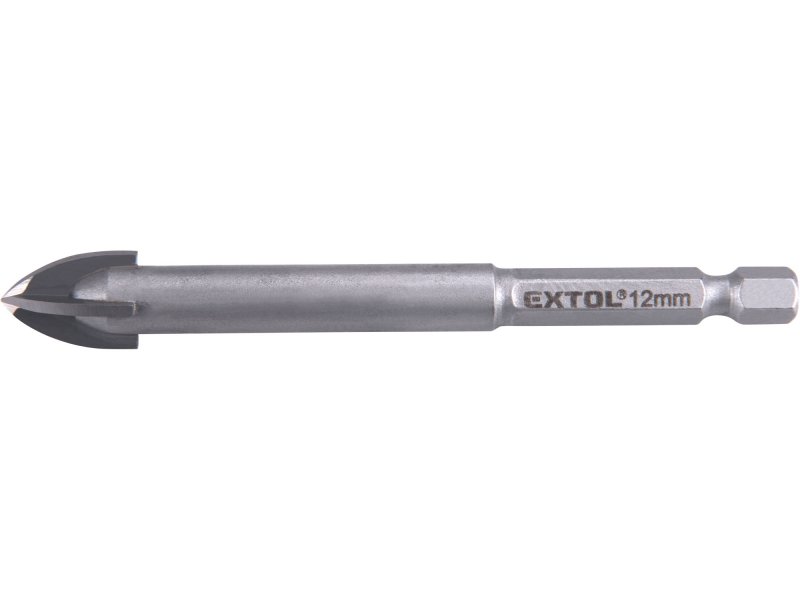 EXTOL PREMIUM 8801892 vrták na sklo a keramiku karbidový 12mm s šestihrannou stopkou