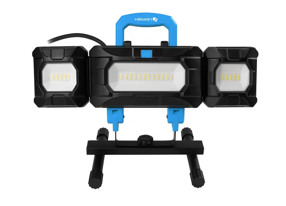 HOGERT HT1E456 LED reflektor rozkládací třídílný se stojanem 5400 lm 45W