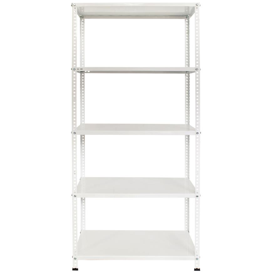 Kovový skladový regál bílá 180x75x30 cm – 5 polic/40 kg Baumax