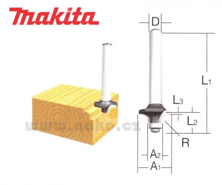 MAKITA D-09422 fréza na zaoblené hrany R3