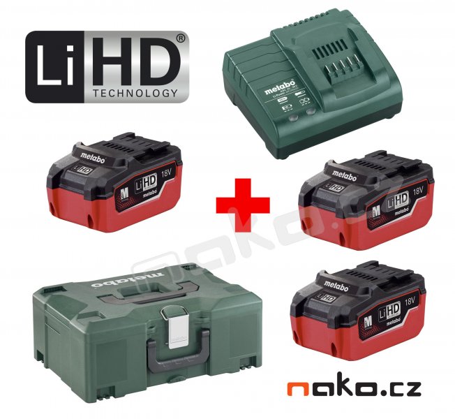 METABO Basic Set 18V LiHD (3x akumulátor 5.5Ah+nabíječka ASC 30-36+MetaLock II) 685069