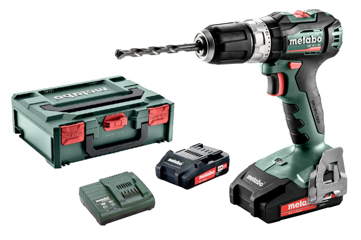 METABO SB 18 L BL bezuhlíková příklepová aku vrtačka 2x2