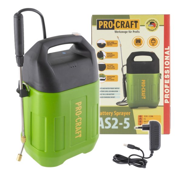 PROCRAFT AS2-5 aku postřikovač 5 lit. LiIon 12V 2Ah