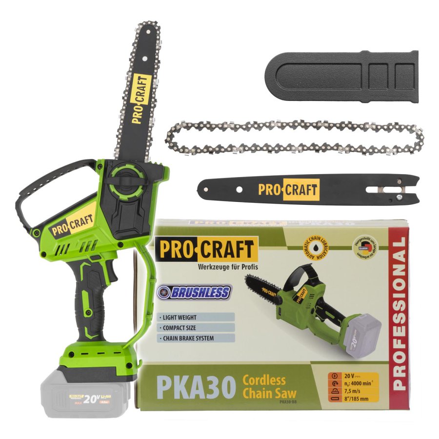 PROCRAFT PKA30 bezuhlíková jednoruční aku řetězová pila 18