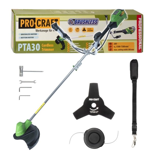 PROCRAFT PTA30 aku křovinořez s dělitelnou hřídelí 20V LiIon