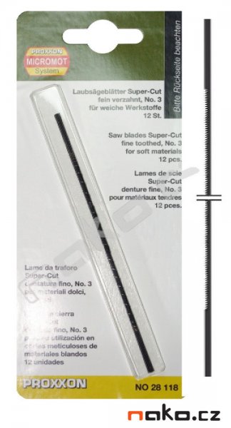 PROXXON 28116 lupénkové pilové listy 130mm hrubé ozubení 12ks