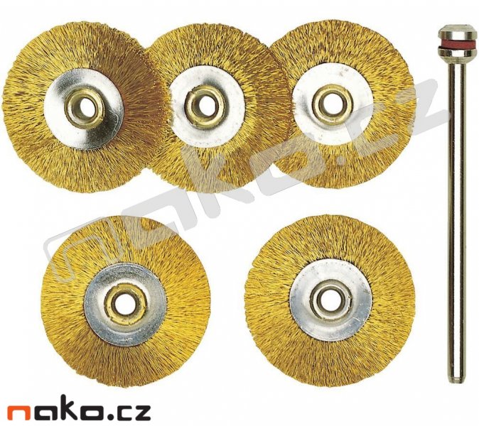 PROXXON sada mosazných kartáčů obvodových se stopkou 5ks 28962