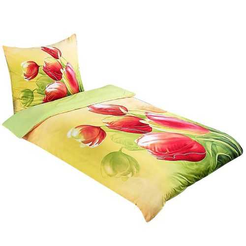 Povlečení komfort mikrovlákno 3D 70x90/140x200 tulipány Vesna
