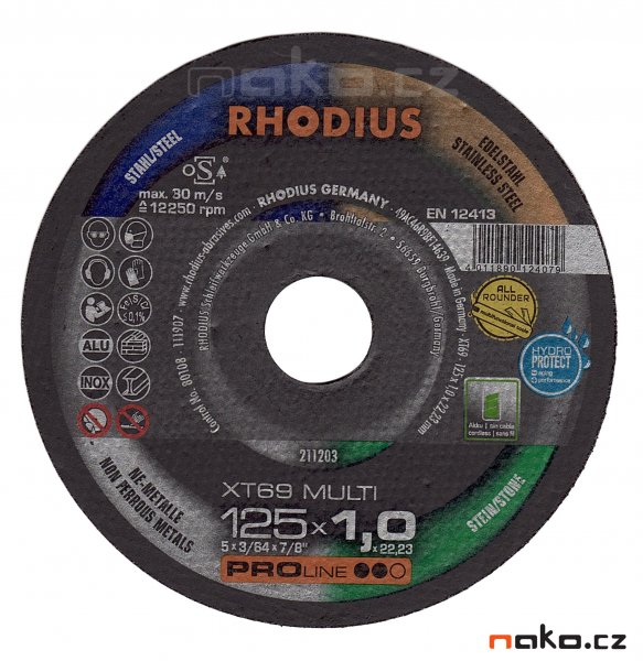 RHODIUS 125x1.0 XT69 MULTI řezný kotouč univerzální na ocel
