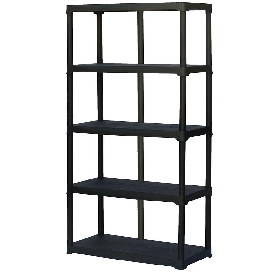 Regál plastový t100/5 čierny Baumax
