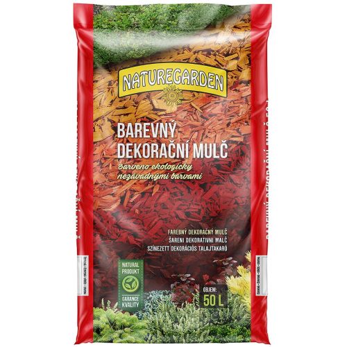 Barvený dekorační mulč červený 50l Baumax